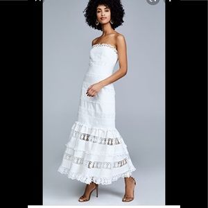 Zimmermann wayfarer paneled midi dress in white cotton and size 4 or AU. 1